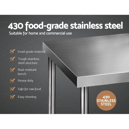 Cefito 1829x760mm Stainless Steel Kitchen Bench 430